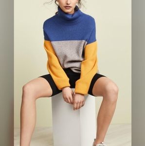 Free People softly structured color block sweater